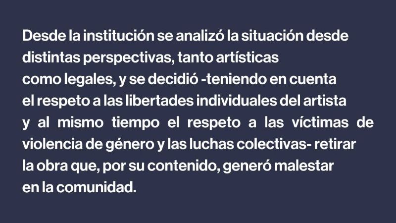 Polémica por el retiro de una obra de arte del Museo Laureano Brizuela