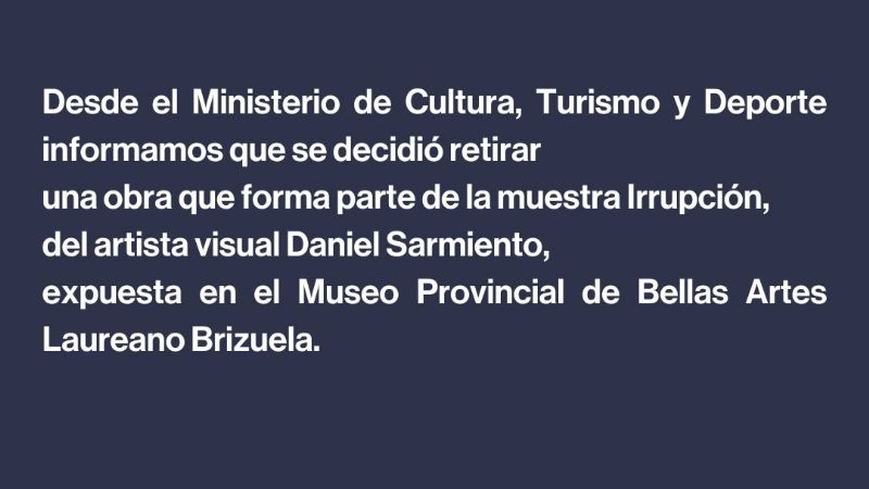 Polémica por el retiro de una obra de arte del Museo Laureano Brizuela