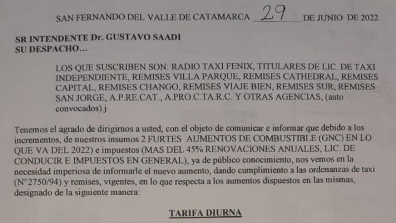 Taxistas y remiseros piden aumentar la tarifa