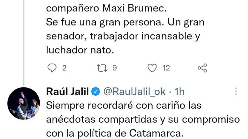 Políticos expresan sus condolencias por el fallecimiento de Brumec