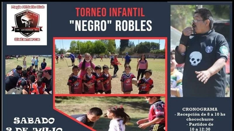 Encuentro de rugby infantil en homenaje al "Negro" Robles