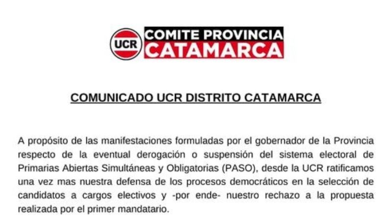 La UCR en defensa de las PASO