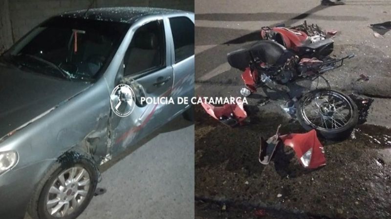 En violento choque motociclista resultó lesionado