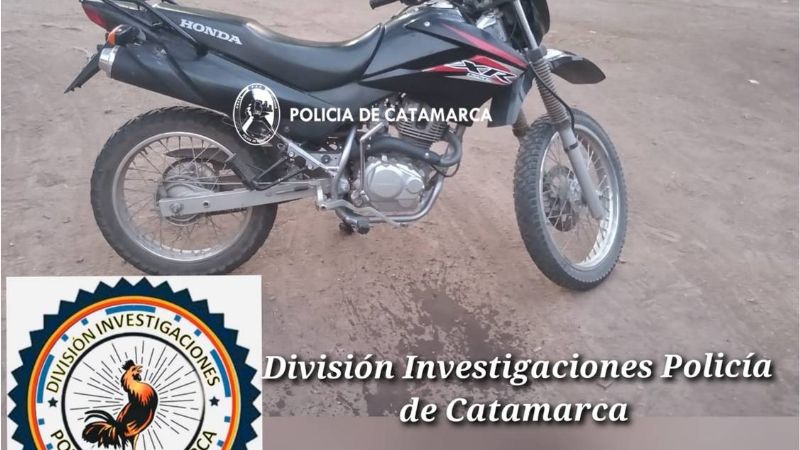 Recuperaron una motocicleta sustraída en Valle Viejo