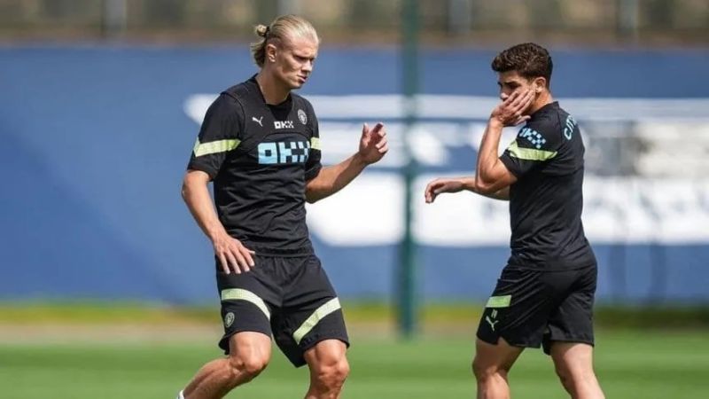 Haaland compartió una foto con Álvarez, en sus redes sociales