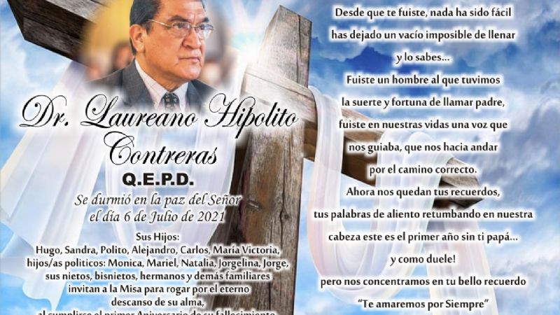 Recordatorio del doctor Laureano Contreras