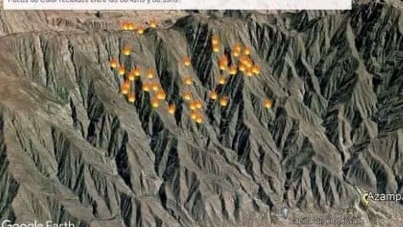 Incendios forestales en el norte de Belén