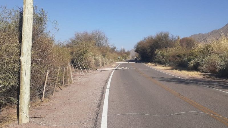 Por caída de columnas transitar con precaución en Ruta 60