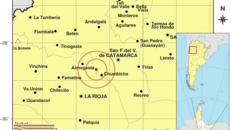 Sismo en La Rioja se sintió con fuerza en Catamarca