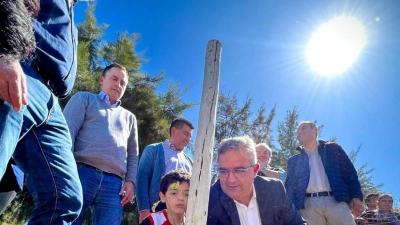 Raúl en el Aniversario de Nueva Coneta e inauguró vivero en Saujil