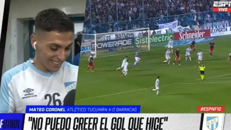 El tremendo golazo de Coronel para Atlético Tucumán