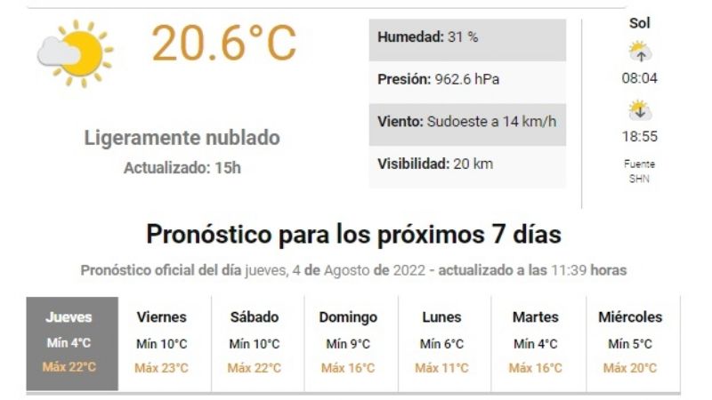 Se avizora un marcado descenso de la temperatura
