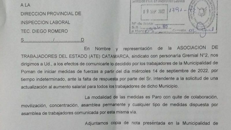 Municipales de Pomán van al paro