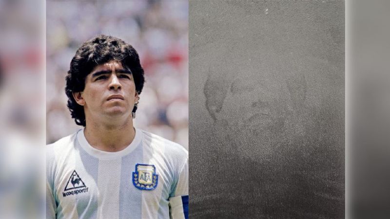 La imagen de Diego Maradona apareció en un kiosco de Recoleta