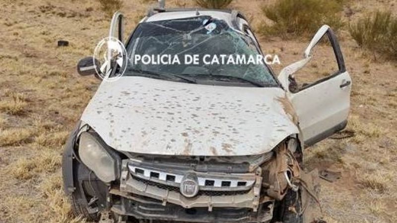 Volcó un vehículo en Ruta Nacional N°38