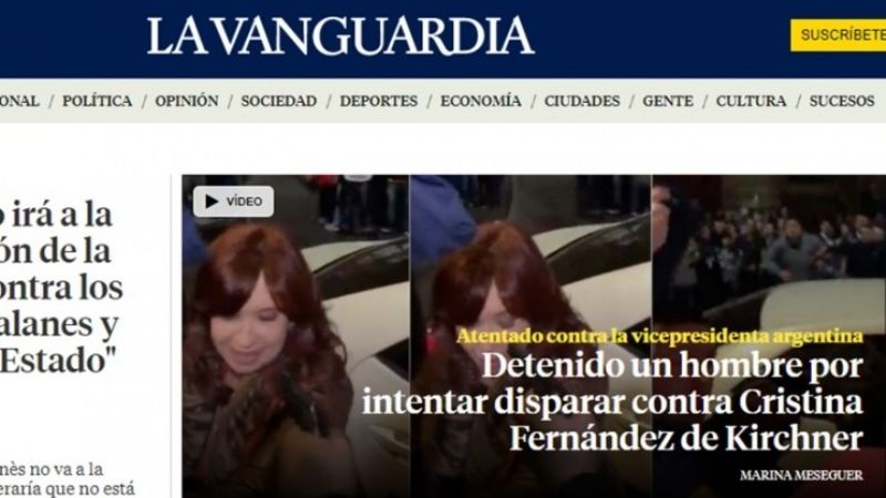 El atentado a la Vicepresidenta en los diarios del mundo