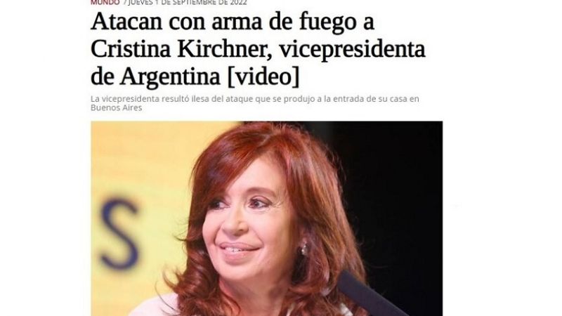 El atentado a la Vicepresidenta en los diarios del mundo
