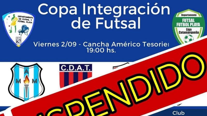 Suspendieron la "Copa Integración" de Futsal