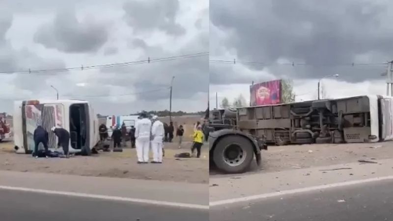 Muere una mujer al volcar micro con hinchas de Boca