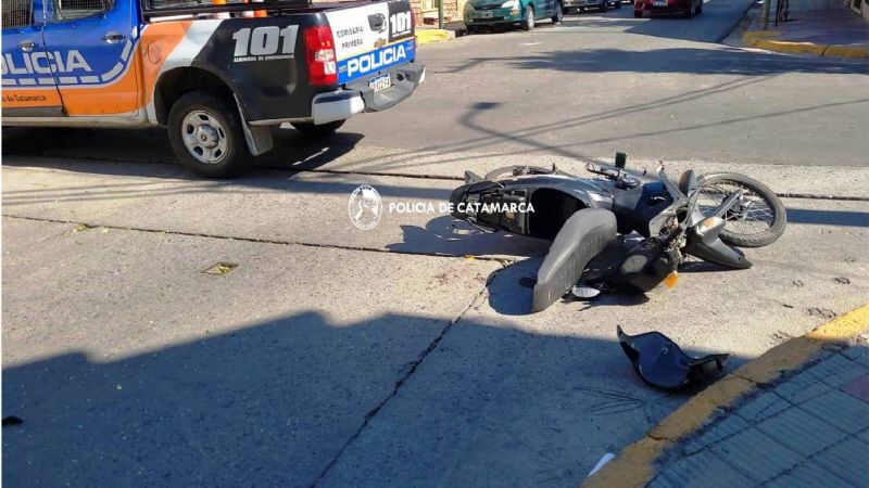 Motociclista lesionado en un siniestro vial