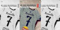 LA CAMISETA que CR7 mandó de regaalo a un hijo de Gallardo.