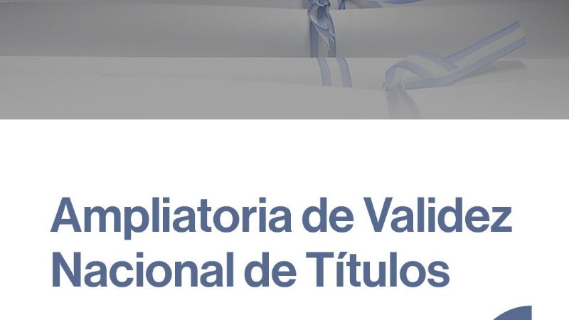 Ampliatoria de validez nacional para el Profesorado en Inglés