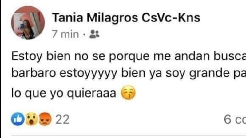 Ubicaron a Tania Milagros Pedraza quien habría viajado a Tucumán con su pareja