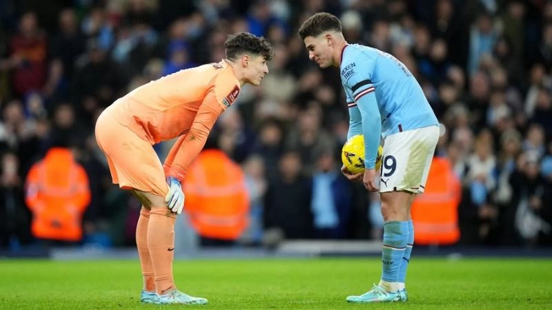 Julián Álvarez no se molestó por la provocación de Kepa