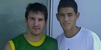 AUNQUE MESSI no lo reconoció, Sanabria le supo pedir una foto en su paso por las inferiores del Barcelona.