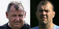 Ian Foster, DT de All Blacks, y Michael Cheika, DT australiano de Los Pumas.
