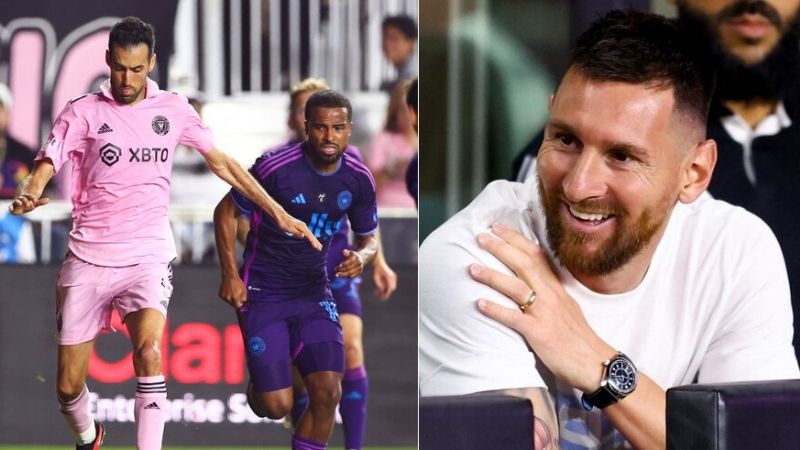 Messi presenció el empate del Inter en la MLS