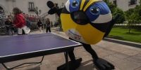 Fiu, el pajarito elegido como mascota de los Juegos Panamericanos de Santiago 2023. 
