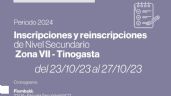 Inscripción para docentes de nivel secundario de Zona VII: Tinogasta