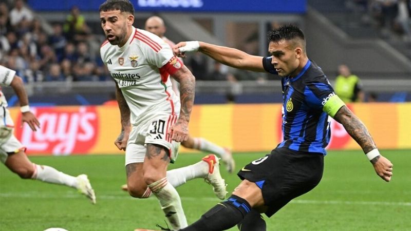 Inter de Lautaro batió a Benfica de Di María y Otamendi