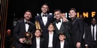 Argentina copó la entrega del Balón de Oro 2023. Lionel Messi y sus hijos junto a Lautaro Martínez, Julián Álvarez y Emiliano Martínez