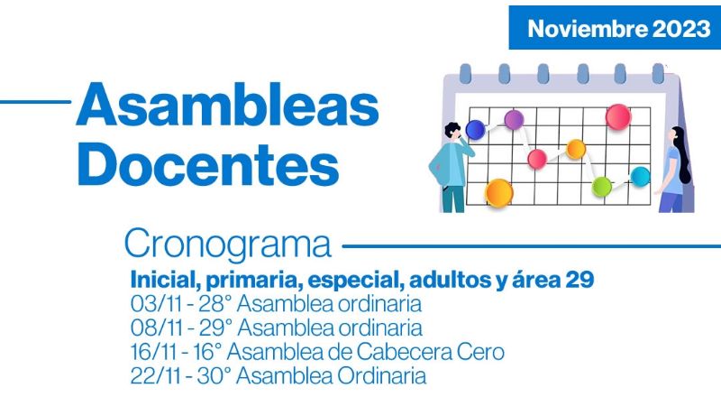 Cronograma de asambleas para el mes de noviembre