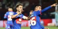 EZEQUIEL FORCLAZ celebra su gol, el primero, al debuTar en Tigre con 20 años. 