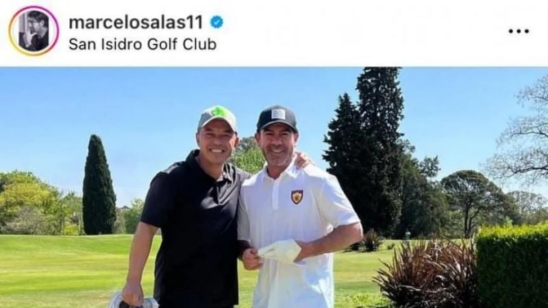 El Muñeco Gallardo con Salas, pero lejos del fútbol