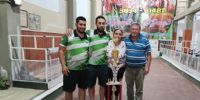 Soria y Bustos, los ganadores del certamen junto a la homenajeada, Graciela Peralta.