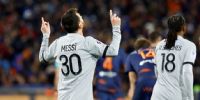 Lionel Messi celebra su gol en Montpellier, para darle tranquilidad al PSG.