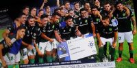 LOS JUGADORES DE DEFENSA con el pasaje a los 16vos. de la Copa Argentina.