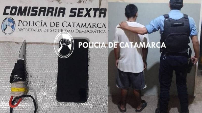 Detuvieron a un joven tras arrebatar un celular con un arma blanca
