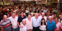 Cierre de campaña de Berhongaray, con Morales y Lousteau, en el Centro de Empleados de Comercio de Santa Rosa.