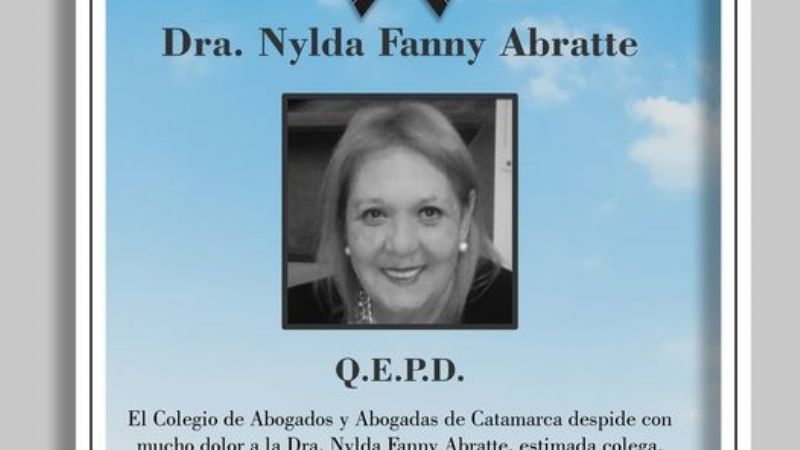 Pesar por fallecimiento de reconocida abogada