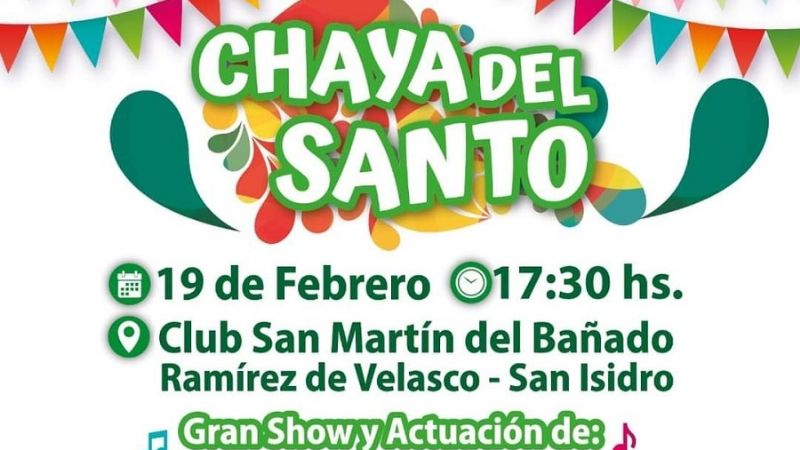 El domingo se viene la “Chaya del Santo”