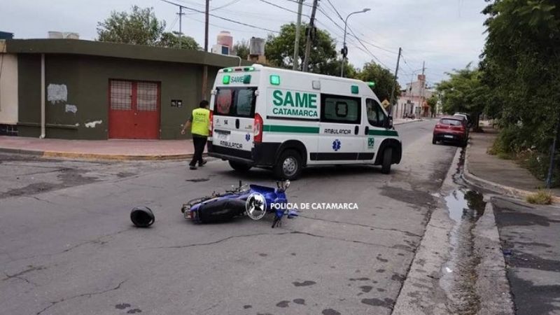Motociclista lesionado en un siniestro vial
