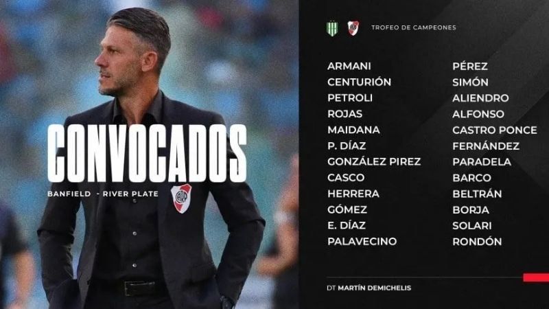 River con Paulo Díaz para la semifinal con Banfield