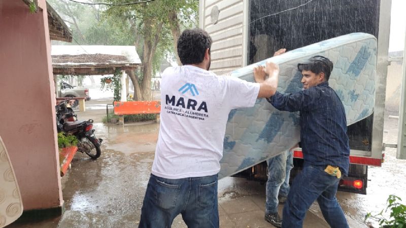 El sector minero participó de la asistencia a vecinos inundados de Santa María