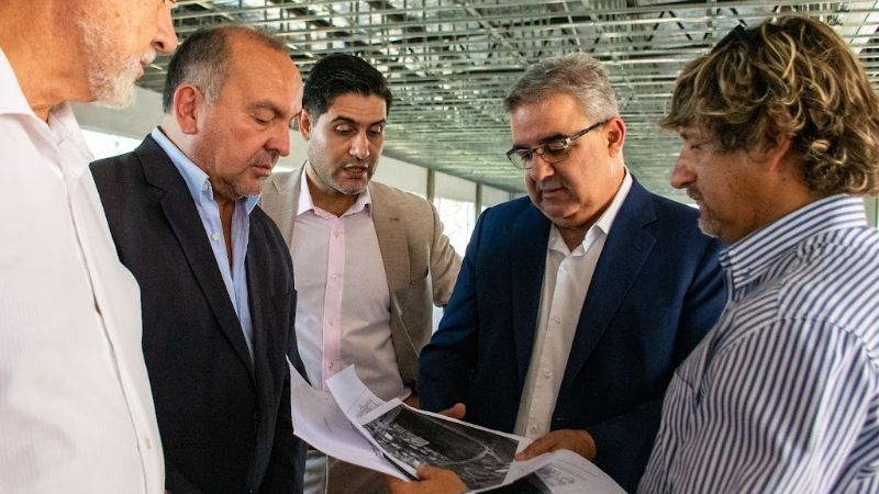 Raúl recorrió el avance de obra del   nuevo edificio del Tribunal de Cuentas