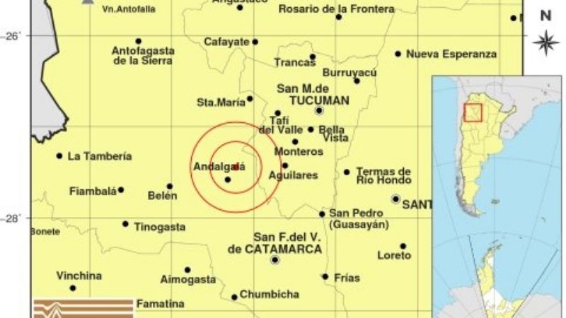 Sismo con epicentro en Andalgalá